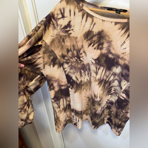 Zac & Rachel women’s brown tie dye oversized top with balloon sleeve size smalll - Picture 6 of 13